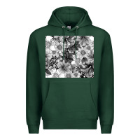 Sports Green black and white floral Premium Hoodie - TumblerDesignByShophia