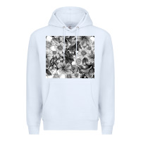 White black and white floral Premium Hoodie - TumblerDesignByShophia