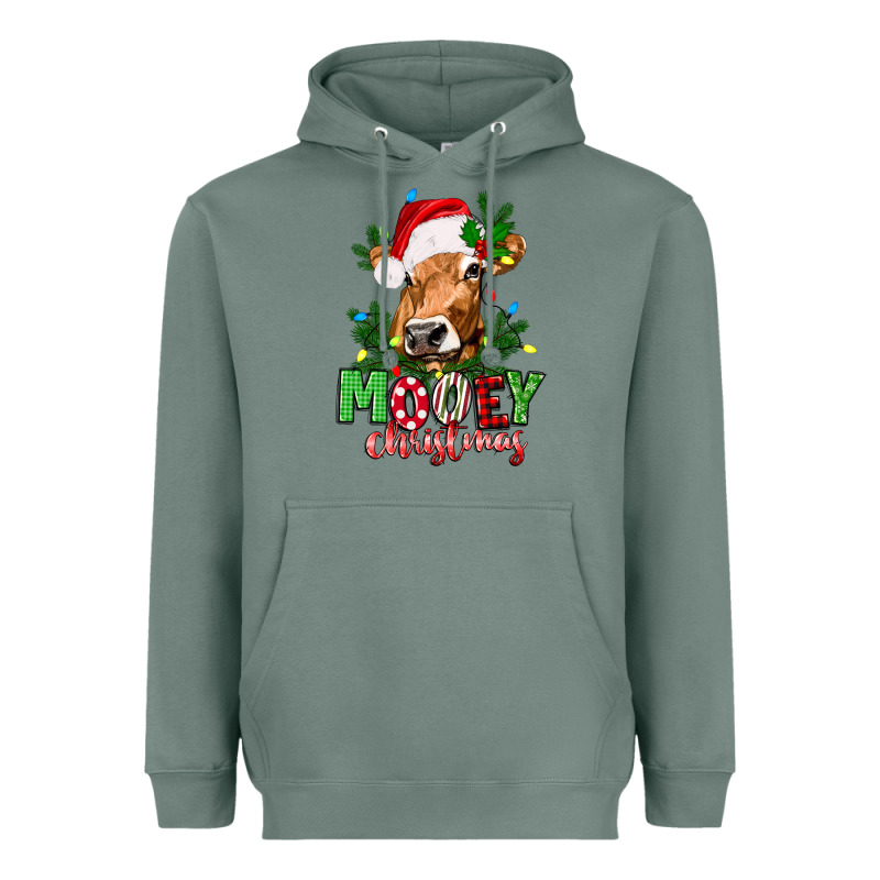 Mooey Christmas Heavyweight Hoodie by texasbilliewilder | Teevron