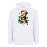White Mooey Christmas Heavyweight Hoodie - texasbilliewilder