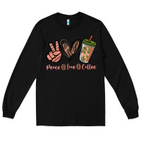 Black peace love coffee Long Sleeve Tee - NancyCooperArtShop
