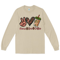 Mushroom peace love coffee Long Sleeve Tee - NancyCooperArtShop