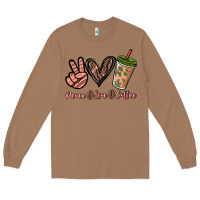 Toasted Coconut peace love coffee Long Sleeve Tee - NancyCooperArtShop