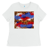 White 4th of July USA flag leopard 20oz tumbler Ladies Tee - Neo Western