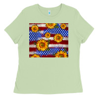 Matcha 4th of July USA flag sunflower 20oz tumbler Ladies Tee - Neo Western