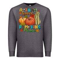 Charcoal Heather Autumn leaves pumpkins please Premium Sweatshirt - NancyCooperArtShop