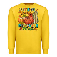 Lemon Autumn leaves pumpkins please Premium Sweatshirt - NancyCooperArtShop