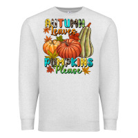 Oatmeal Heather Autumn leaves pumpkins please Premium Sweatshirt - NancyCooperArtShop