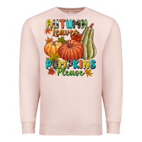 Pale Pink Autumn leaves pumpkins please Premium Sweatshirt - NancyCooperArtShop