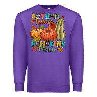 Purple Autumn leaves pumpkins please Premium Sweatshirt - NancyCooperArtShop