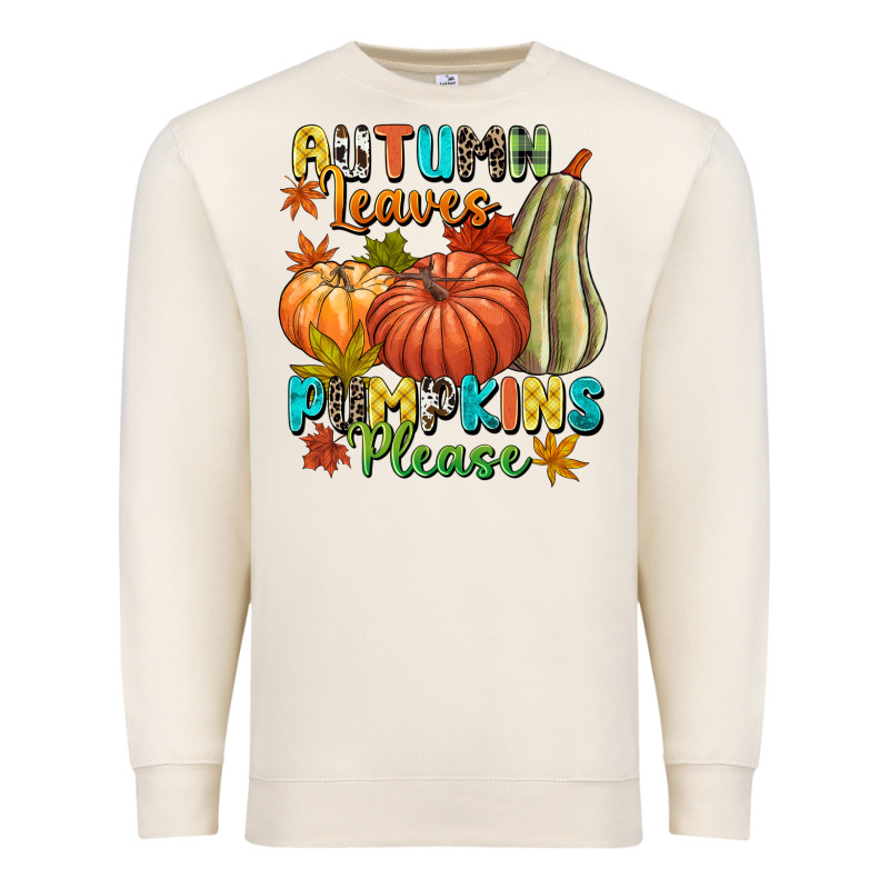 Autumn Leaves Pumpkins Please Premium Sweatshirt by NancyCooperArtShop | Teevron