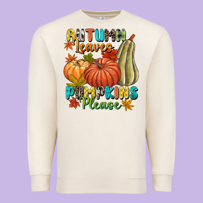 Autumn Leaves Pumpkins Please Premium Sweatshirt Designed By Nancycooperartshop