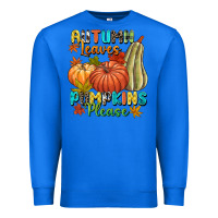 True Royal Autumn leaves pumpkins please Premium Sweatshirt - NancyCooperArtShop