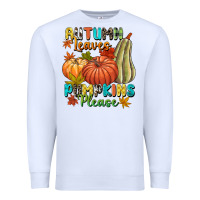 White Autumn leaves pumpkins please Premium Sweatshirt - NancyCooperArtShop