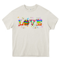 Cream lgbtq love libbey glass Heavy Core Tee - HRA Design Shop