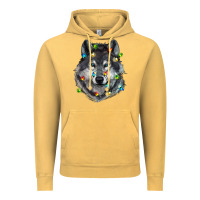 Vintage Mustard Christmas with wolf Vintage Hoodie - RanaPortraitStore