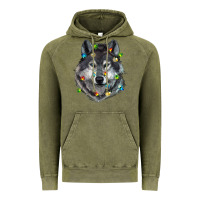 Vintage Olive Christmas with wolf Vintage Hoodie - RanaPortraitStore