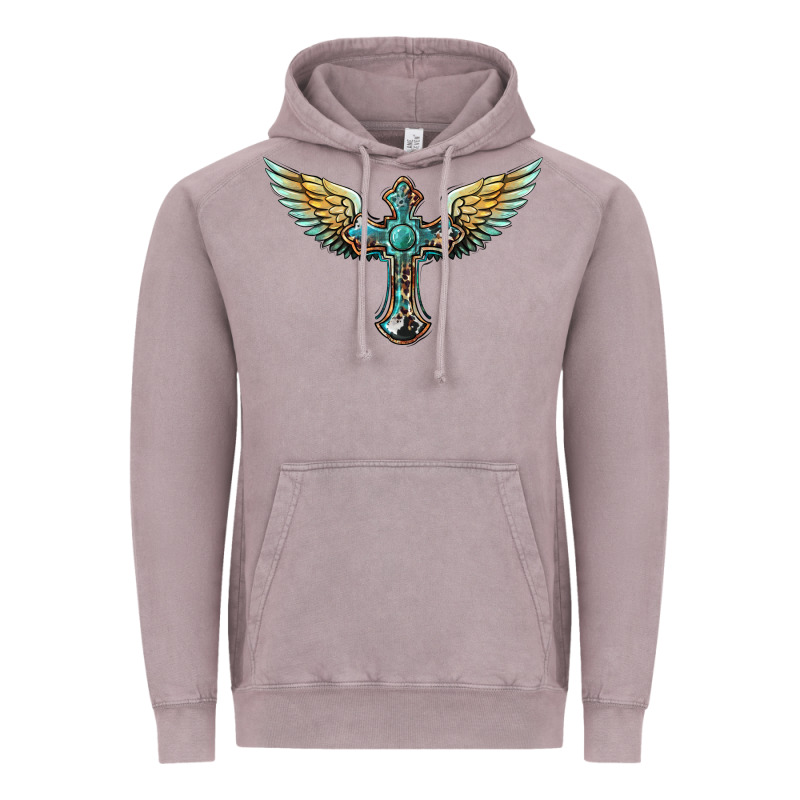 Western Cross Wings Vintage Hoodie by BarkalooDesign | Teevron