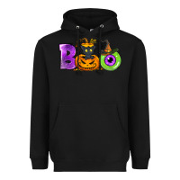 Black Boo Halloween Heavyweight Hoodie - NancyCooperArtShop