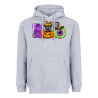 Heather Grey Boo Halloween Heavyweight Hoodie - NancyCooperArtShop