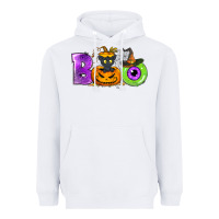 White Boo Halloween Heavyweight Hoodie - NancyCooperArtShop