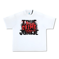 White true crime junkie Urban Heavy Tee - MaliasSmallBusiness