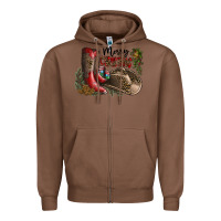 Chestnut Merry Christmas Zipper Hoodie - SublimationCraftShop