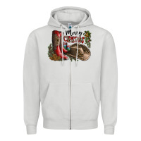 Dove Grey Merry Christmas Zipper Hoodie - SublimationCraftShop