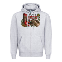 Heather Grey Merry Christmas Zipper Hoodie - SublimationCraftShop