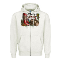Oatmeal Heather Merry Christmas Zipper Hoodie - SublimationCraftShop