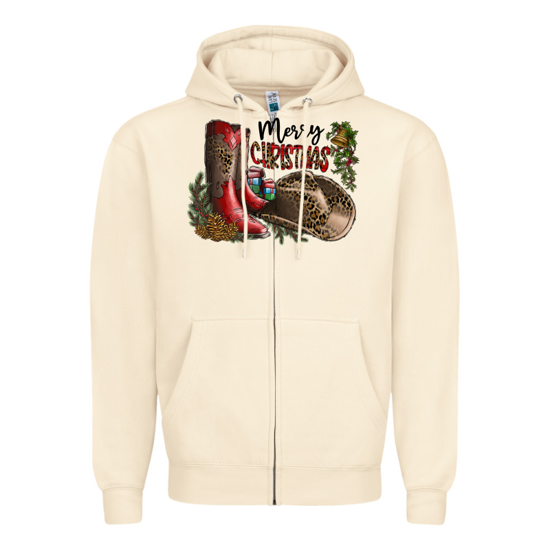 Merry Christmas Zipper Hoodie by SublimationCraftShop | Teevron
