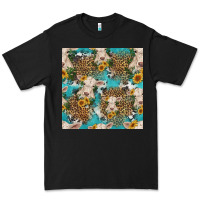 Black charolais cow and sunflowers seamless pattern Premium Tee - HRA Design Shop