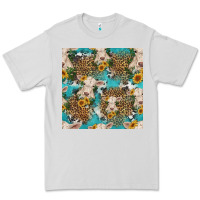 Dove Grey charolais cow and sunflowers seamless pattern Premium Tee - HRA Design Shop