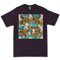 Plum charolais cow and sunflowers seamless pattern Premium Tee - HRA Design Shop