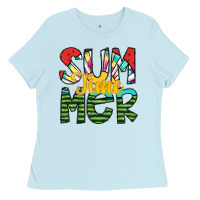 Baby Blue summer time Ladies Tee - SublimationCraftShop