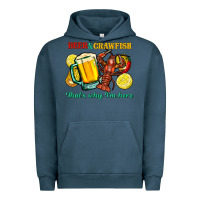 Pigment Midnight Navy Beer&crawfish that's why i'm here Urban Hoodie - FaDigitalArtStudio