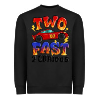 Black two fast two curious boys birthday racing car Heavyweight Sweatshirt - MaliasSmallBusiness