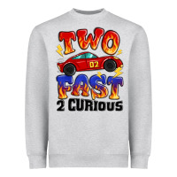 Heather Grey two fast two curious boys birthday racing car Heavyweight Sweatshirt - MaliasSmallBusiness