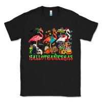 Black happy hallothanksmas flamingo Classic Tee - CowhideDigitalArt