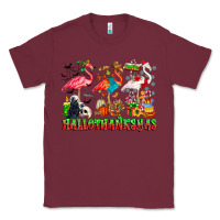 Burgundy happy hallothanksmas flamingo Classic Tee - CowhideDigitalArt