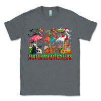 Charcoal Heather happy hallothanksmas flamingo Classic Tee - CowhideDigitalArt