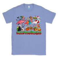 Colony Blue happy hallothanksmas flamingo Classic Tee - CowhideDigitalArt
