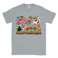 Heather Grey happy hallothanksmas flamingo Classic Tee - CowhideDigitalArt