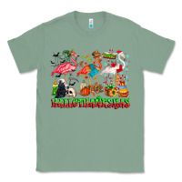Sage happy hallothanksmas flamingo Classic Tee - CowhideDigitalArt