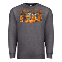 Charcoal Heather Fall coffee cups Premium Sweatshirt - NancyCooperArtShop