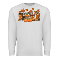 Dove Grey Fall coffee cups Premium Sweatshirt - NancyCooperArtShop