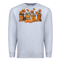 Heather Grey Fall coffee cups Premium Sweatshirt - NancyCooperArtShop