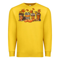 Lemon Fall coffee cups Premium Sweatshirt - NancyCooperArtShop