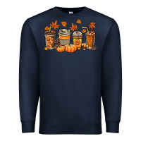 Navy Fall coffee cups Premium Sweatshirt - NancyCooperArtShop