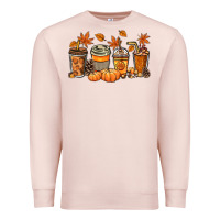 Pale Pink Fall coffee cups Premium Sweatshirt - NancyCooperArtShop